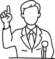 Businessman Speaker Art for Presentations and Educational Materials vector