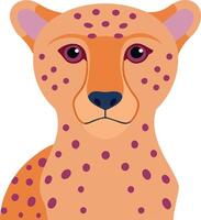 Colorful Cheetah Face Illustration for Creative Design Projects vector
