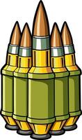 Illustration of Military Ammunition Bullets for Graphic Design and Educational Use vector