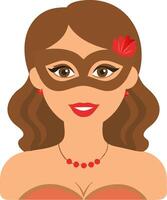 Elegant Woman in Carnival Masquerade Mask Illustration for Event Invitations vector