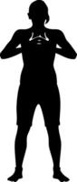 Silhouette of Person in Relaxed Pose for Fitness and Meditation Themes vector