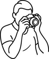 grapher Line Art Minimalist Design for Creative Use vector