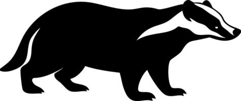 Illustration of Black Badger Silhouette for Wildlife Art and Design Projects vector