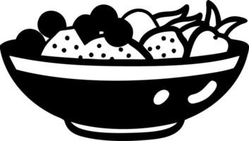 Illustration of Fruit Bowl Silhouette for Decorative and Design Use vector