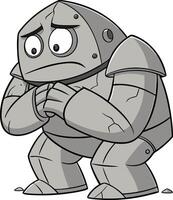 Sad Robot Character Illustration for Emotional Concept and Design Projects vector