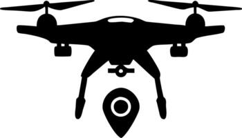 Drone with GPS Pin Symbol for Navigation and Technology Design vector