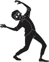 Silhouette of Surprised Man in Awkward Pose Illustration for Graphic Design Use vector