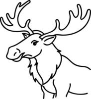 Moose Outline Drawing for Wildlife Art and Coloring Projects vector