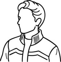 Minimalistic Male Portrait Line Art for Design and Creative Projects vector