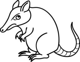 Cute Armadillo Line Art Illustration for Coloring Books and Educational Use vector