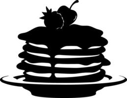 Pancake Stack Silhouette with Fruits for Cafes and Menus vector