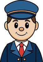 Cartoon Train Conductor Character Illustration for Kids Books and Apps vector