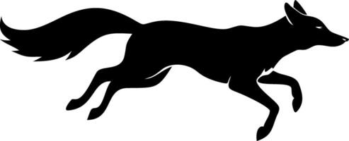 Silhouette of Running Fox for Artistic Design and Decoration vector