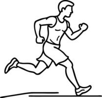 Running Athlete Outline Illustration for Fitness and Sports Design Projects vector