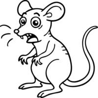 Cartoon Illustration of Surprised Mouse for Coloring Books and Artwork Design vector