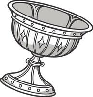 Ornate Silver Chalice Illustration for Design and Decoration Projects vector