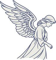 Elegant Angel with Detailed Wings for Spiritual Art and Design Projects vector
