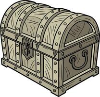 Vintage Wooden Treasure Chest Illustration for Games and Design Projects vector