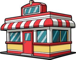Colorful Retro Diner Illustration for Design Projects and Use vector