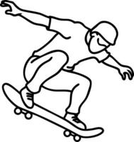 Skateboarder Performing Trick Illustration for Design and Art Projects vector