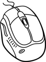 Illustration of Computer Mouse Outline for Design and Technology Projects vector
