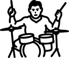 Drummer Playing Drum Set Illustration for Music Themed Designs and Creative Projects vector