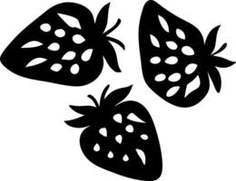 Black Silhouette Strawberries for Design and Decoration Projects vector