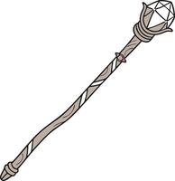 Magical Wizard Staff with Crystal Sphere Illustration for Fantasy Design vector