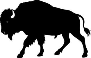 Silhouette Illustration of Majestic Bison for Wildlife Art and Design Projects vector
