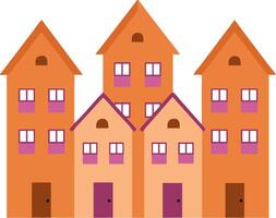 Charming Colorful Houses Perfect for Urban Illustrations and Design Projects vector