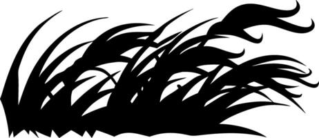 Silhouette of Windswept Grass for Nature and Design Projects vector