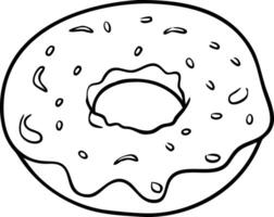 Outline Illustration of Donut Perfect for Coloring Books and Design Projects vector