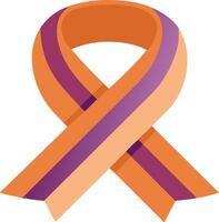 Orange and Purple Awareness Ribbon Symbol for Health Campaigns and Support Graphics vector