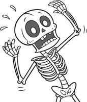Cartoon Skeleton Character with Surprised Expression for Halloween Designs vector
