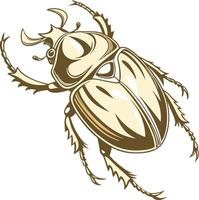 Golden Stag Beetle Illustration for Art and Design Projects vector