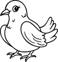Cute Bird Illustration for Coloring Books and Craft Projects vector