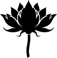 Black Silhouette Lotus Flower Design for Tattoos and Art Projects vector