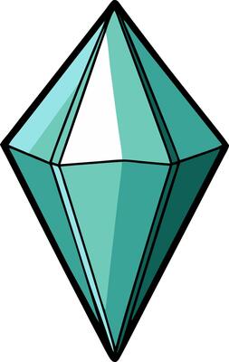 Blue Crystal Gemstone Illustration for Design and Art Projects