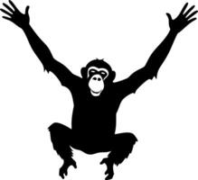 Silhouette of Monkey with Arms Raised for Design and Decoration Projects vector