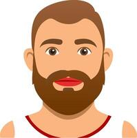 Bearded Man Cartoon Portrait Illustration for Avatar and Design Projects vector