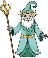 Enchanting Wizard Character Art for Fantasy Projects and Illustrations vector