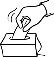 Hand Inserting Ballot Paper into Box Voting Conceptual Illustration vector