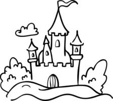 Enchanting Castle Silhouette for Coloring Books and Fairytale Themes vector