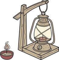 Rustic Lantern and Candle Illustration for Decor and Design vector
