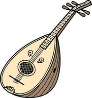 Traditional Stringed Mandolin Illustration for Music Design and Coloring vector