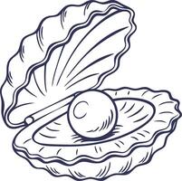 Open Oyster Shell with Pearl Illustration for Art and Design Projects vector