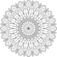 Black and white intricate mandala artwork, ideal for relaxation and decorative use vector