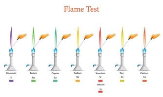 Illustration Showing Different Types of Salts and Their Flame Color Test vector