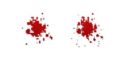 Abstract red pixelated splashes highlighting digital design and modern artistic expression vector