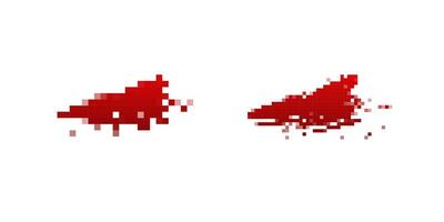 Pixelated red blood stains on white background, abstract digital horror art with glitch effect vector